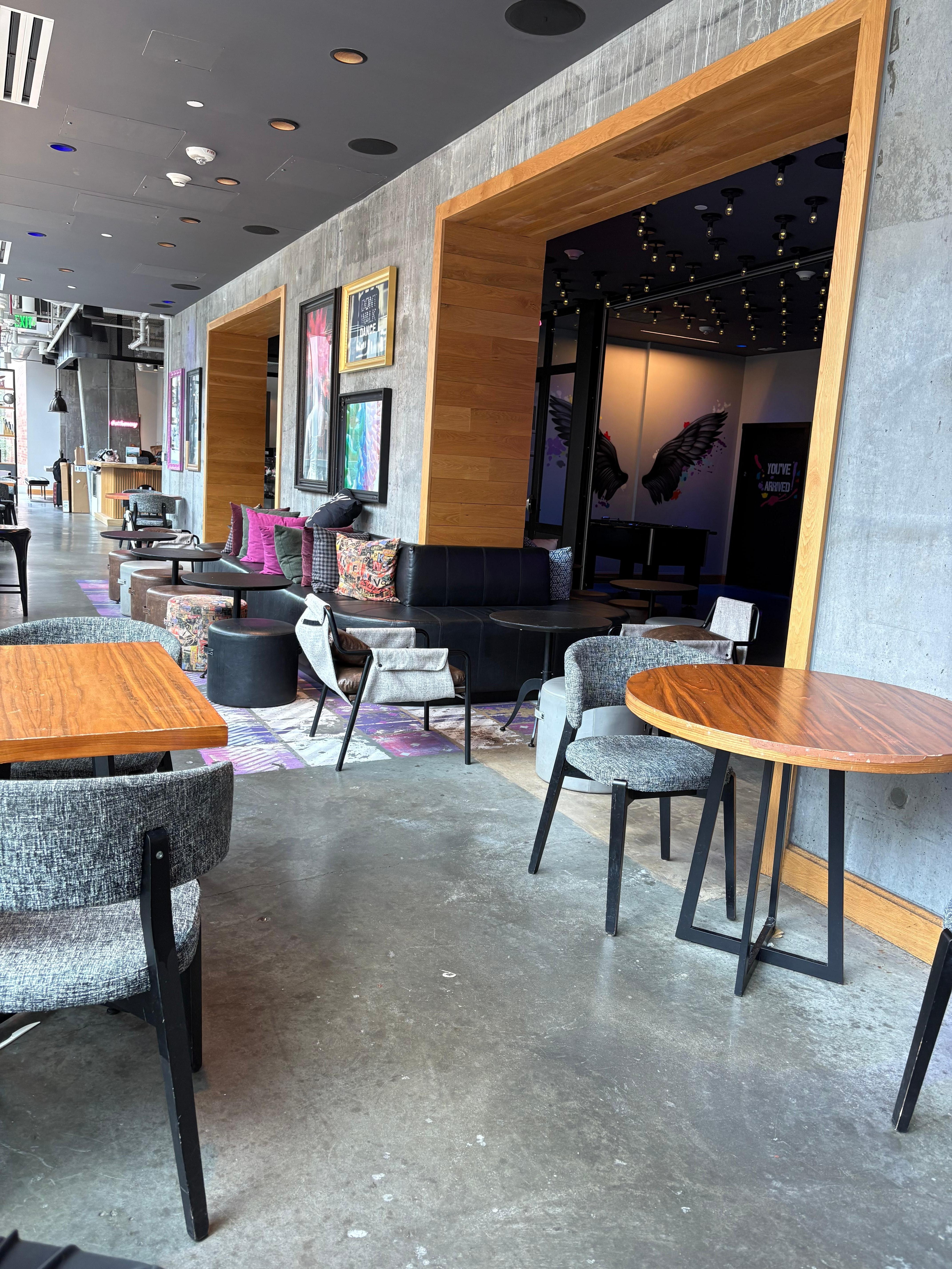 The checkin, bar, lounge area. 