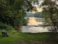 View of Yadkin River from back deck steps