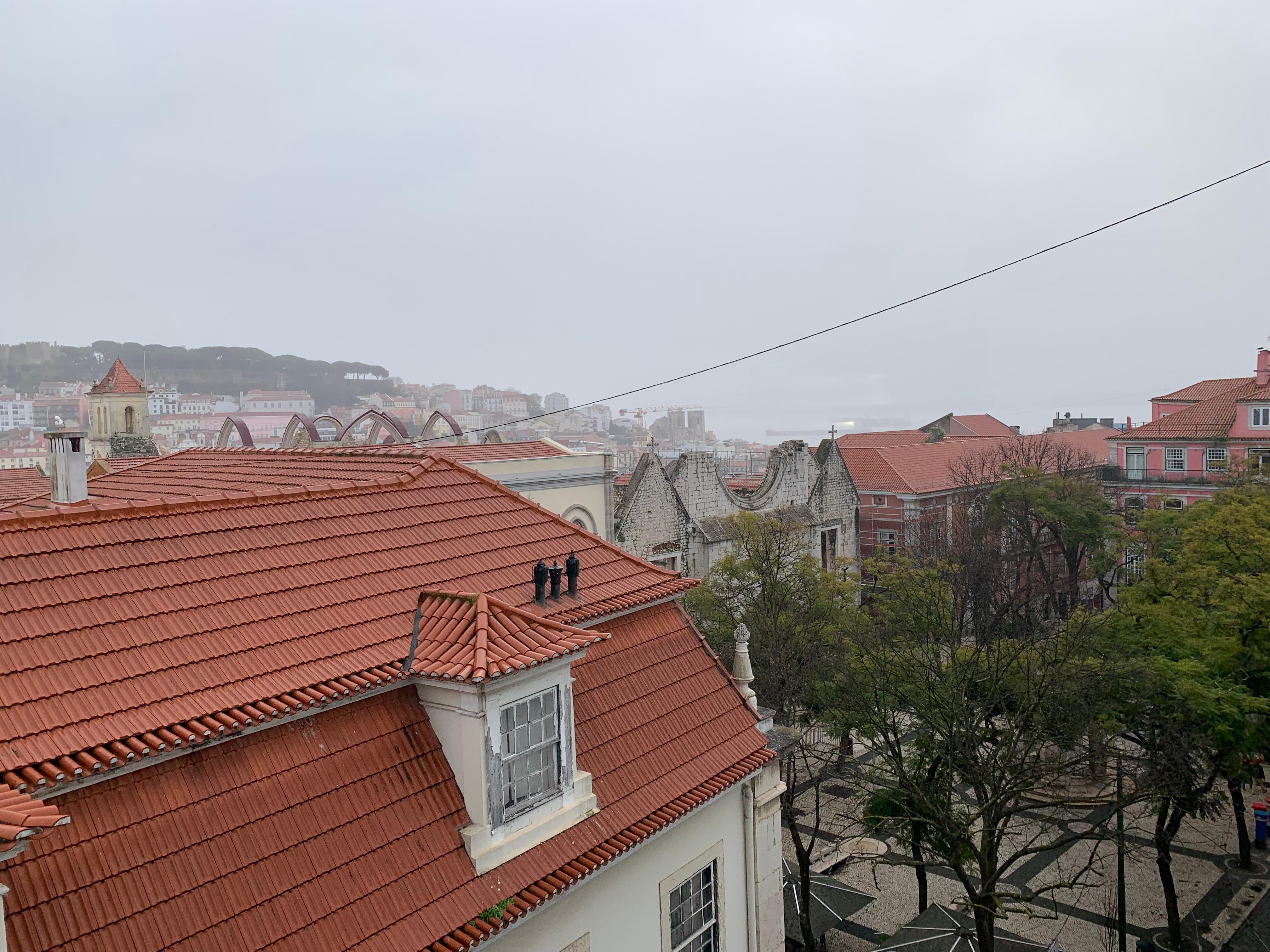 Looking out from our room towards the Carmo Convent and square 