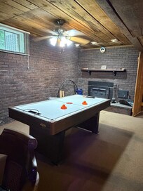 Air hockey table was great for challenging fun