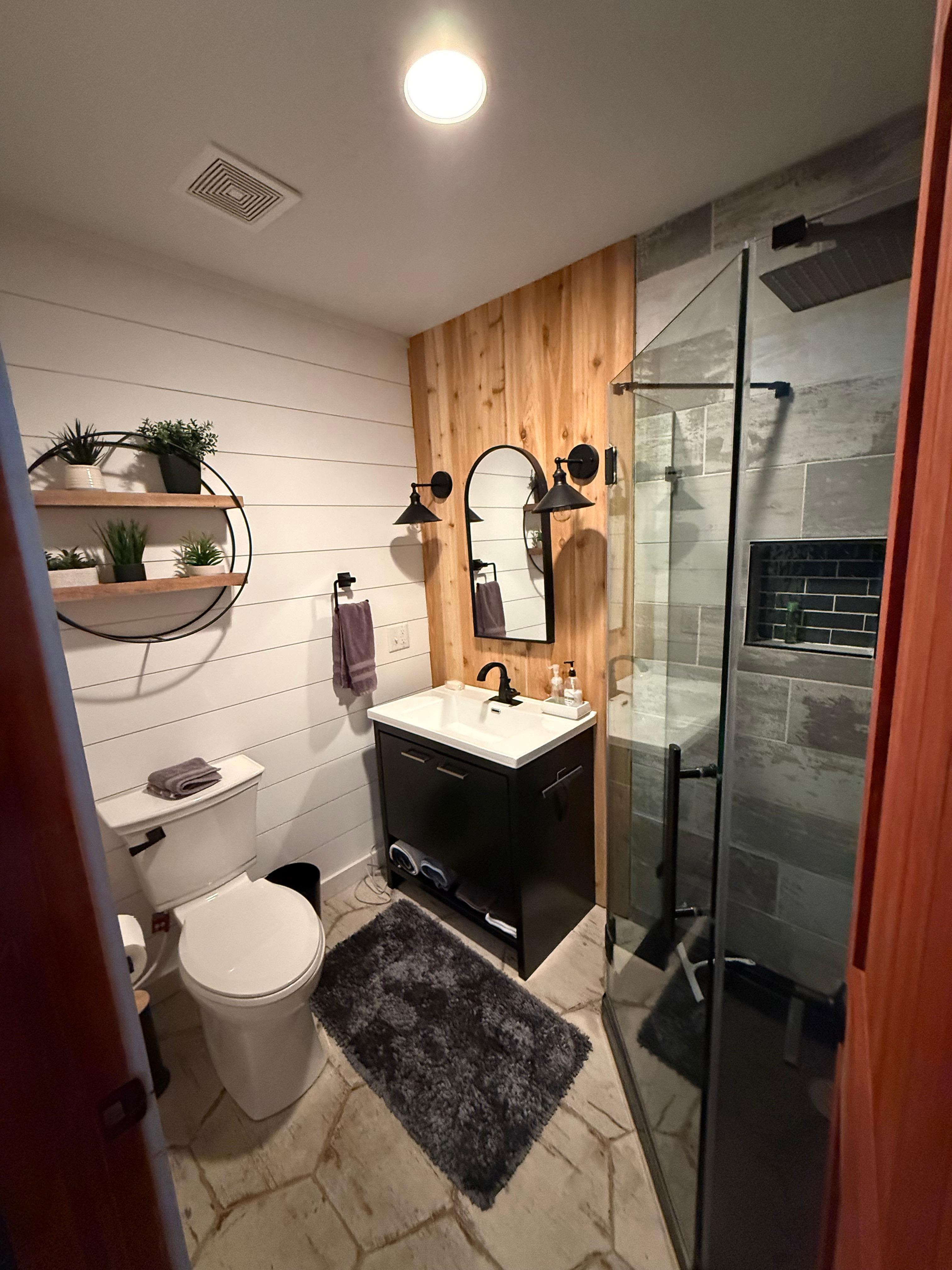 Bathroom in garage space