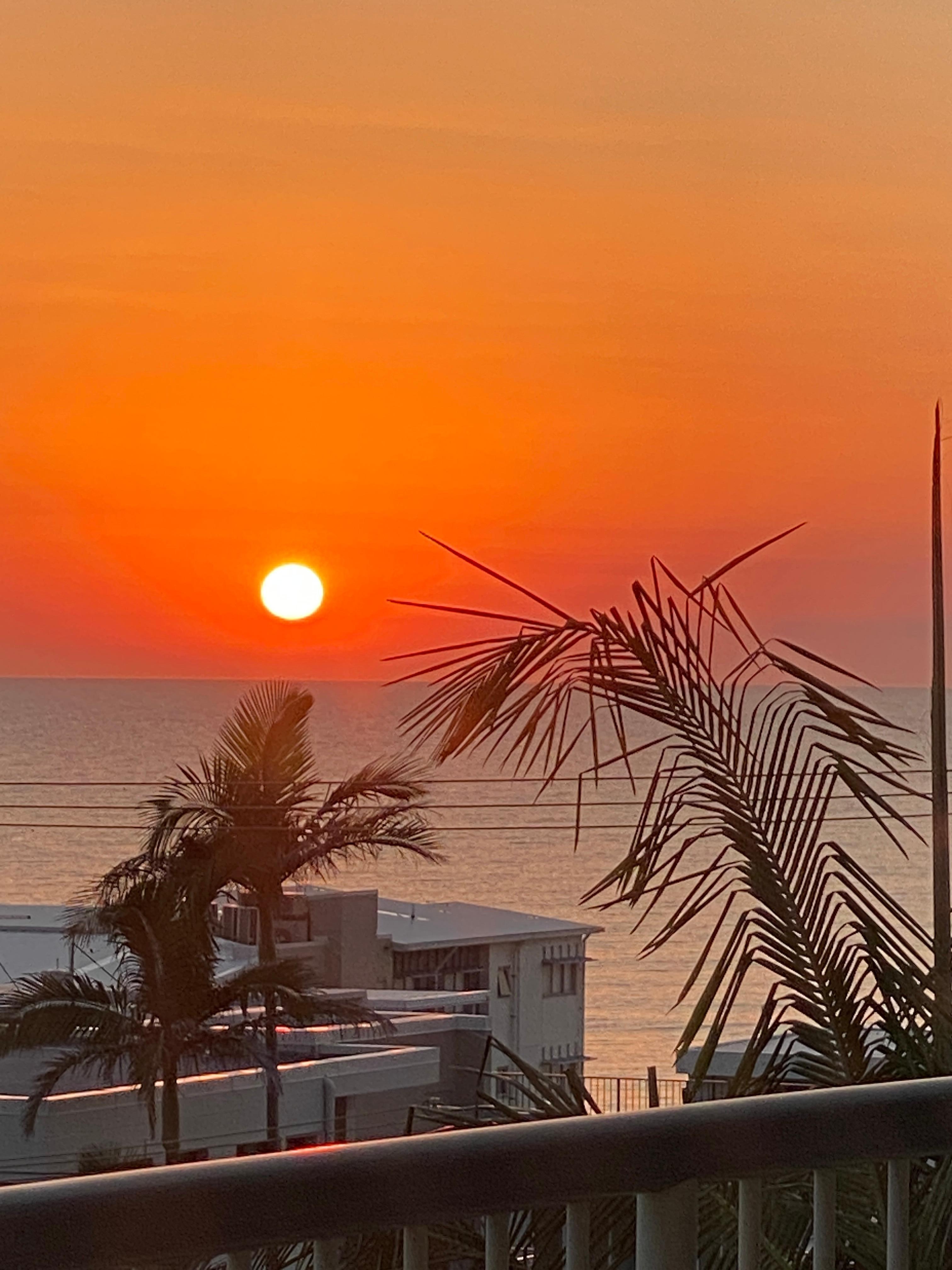 Sunrises viewed from the balcony are spectacular 