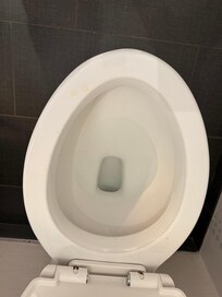 Toilet with pee all over