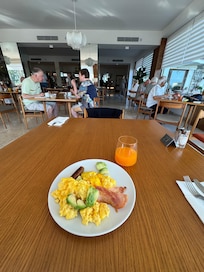 Breakfast is buffet style, lots of options