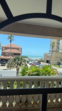 Beach view from inside the house