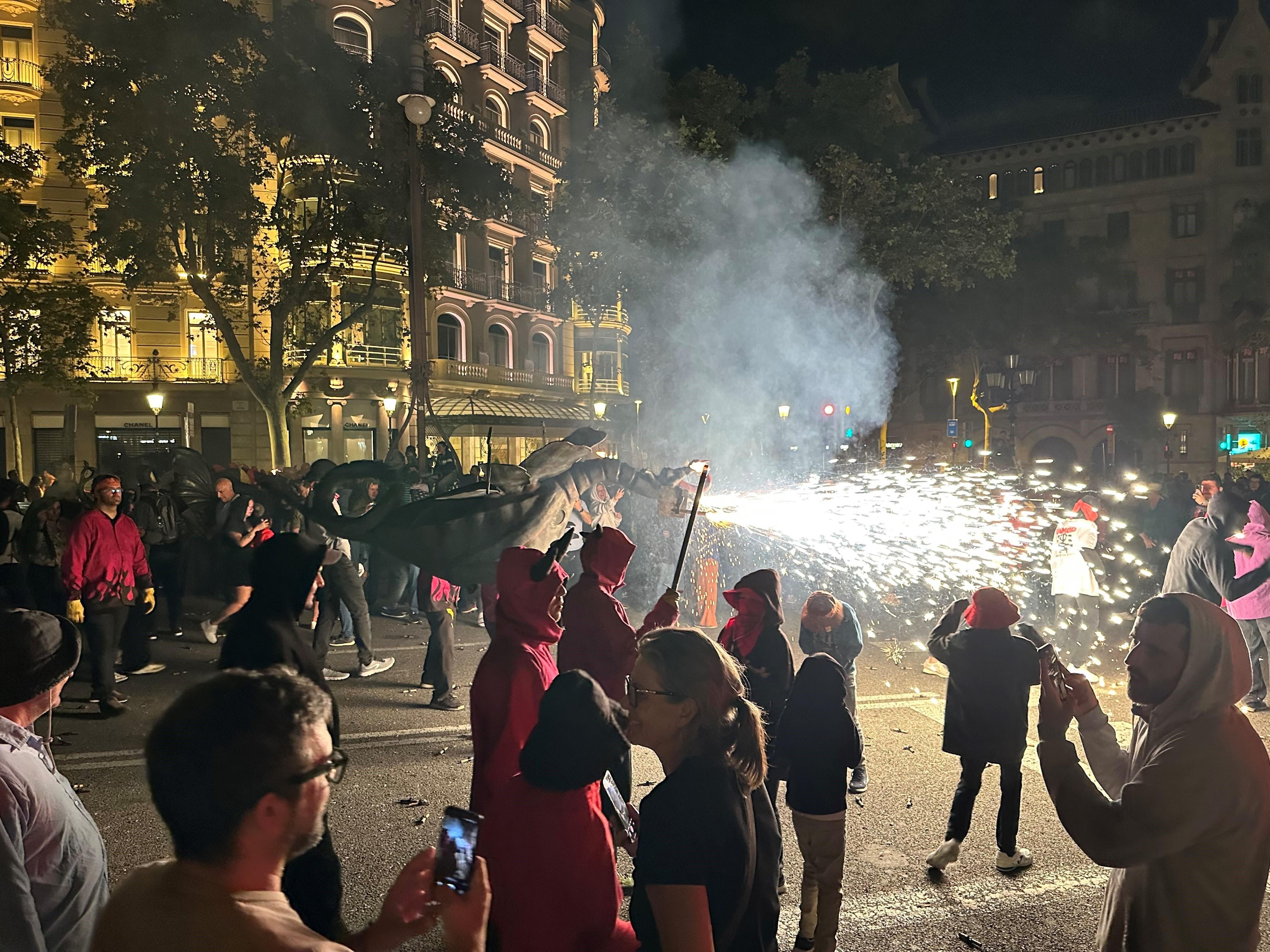 Lots of activities and happenings right in front of building. We caught the end of Fiesta de La Mercè 