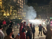Lots of activities and happenings right in front of building. We caught the end of Fiesta de La MercĂš