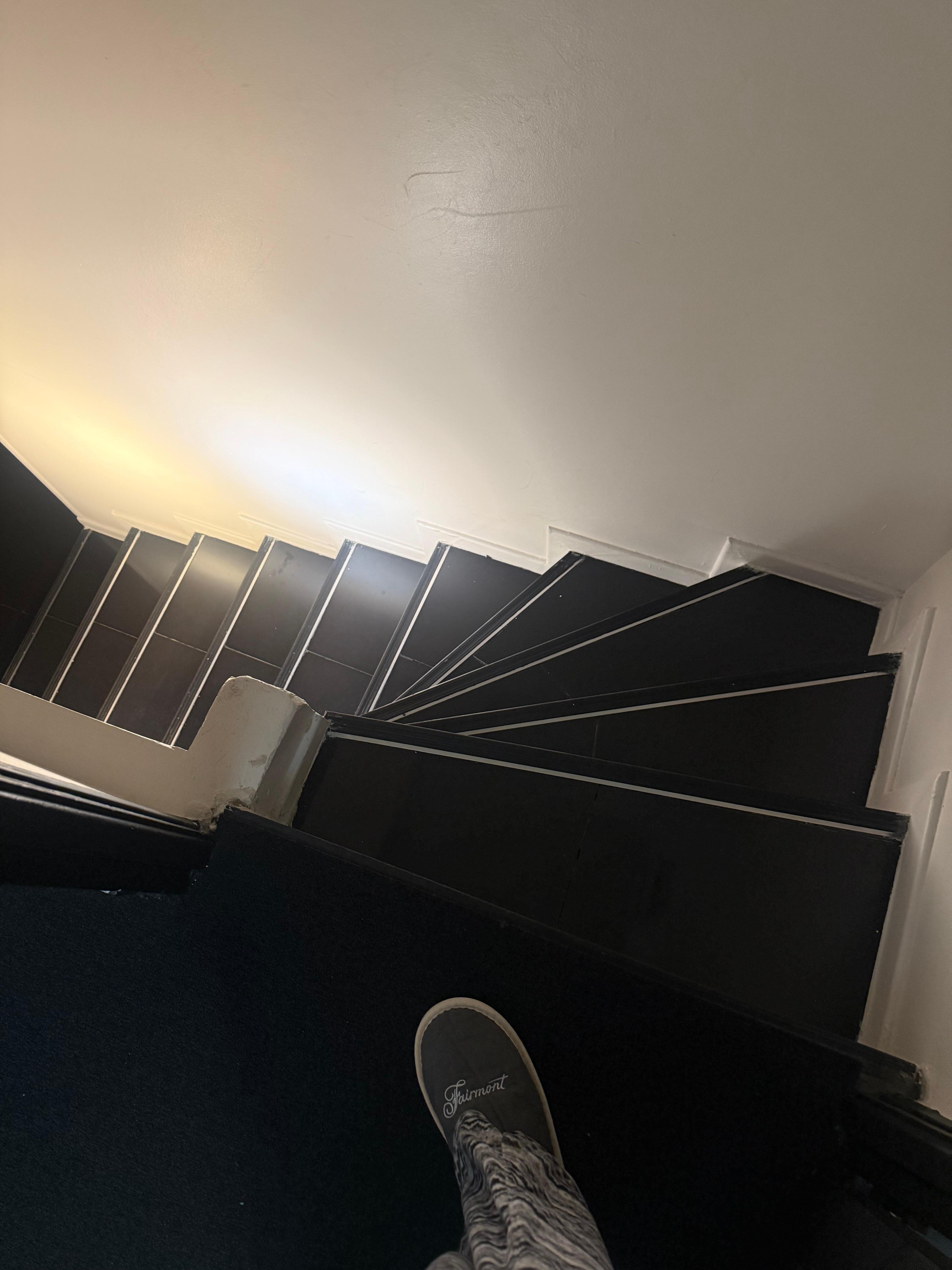 very narrow staircase