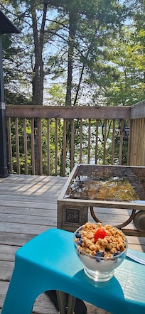 Peaceful patio breakfast