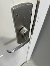 Stains on the door handle.