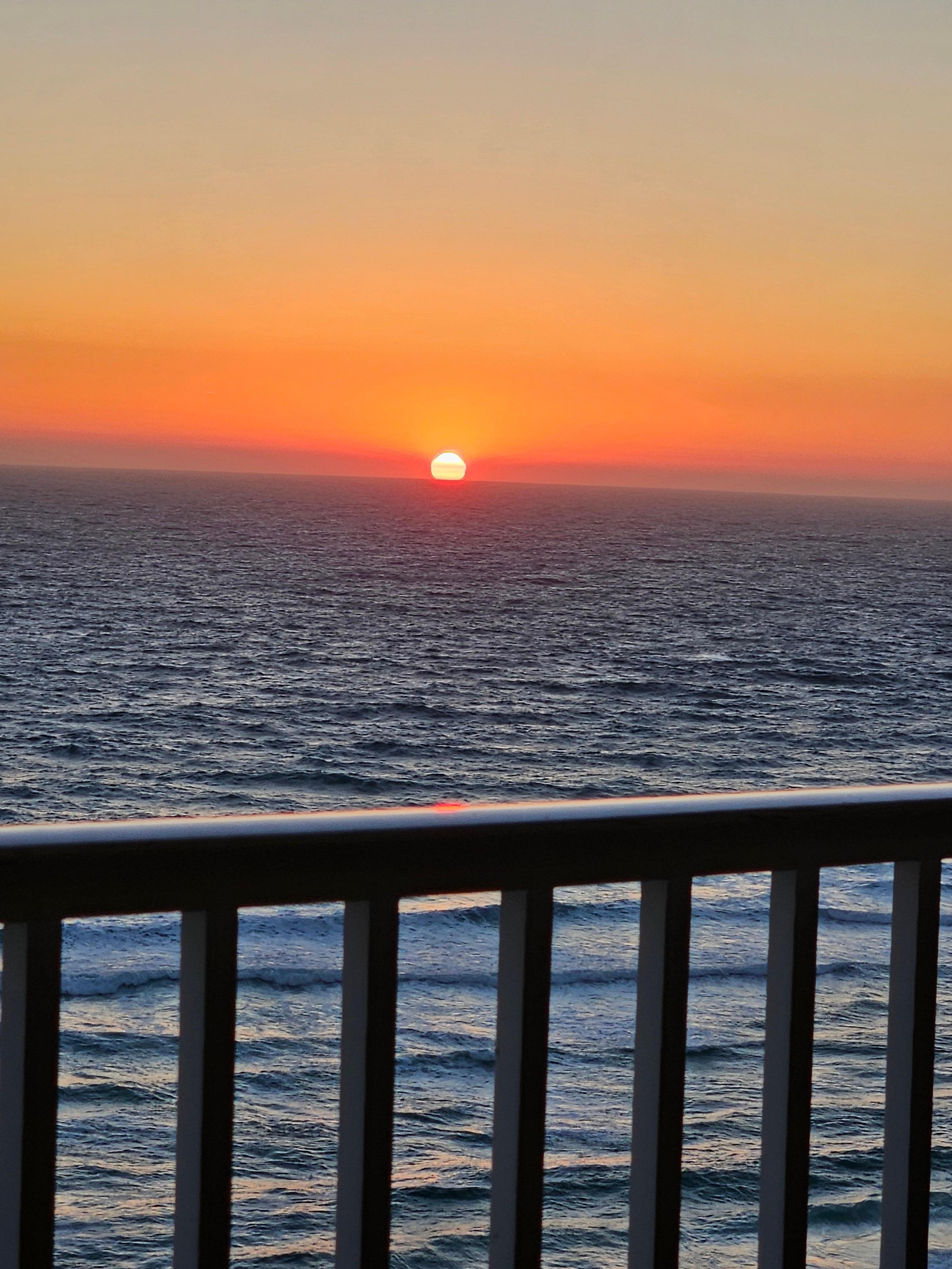 View from balcony.  Huge furnished balcony. 