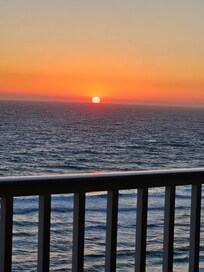 View from balcony. Huge furnished balcony.