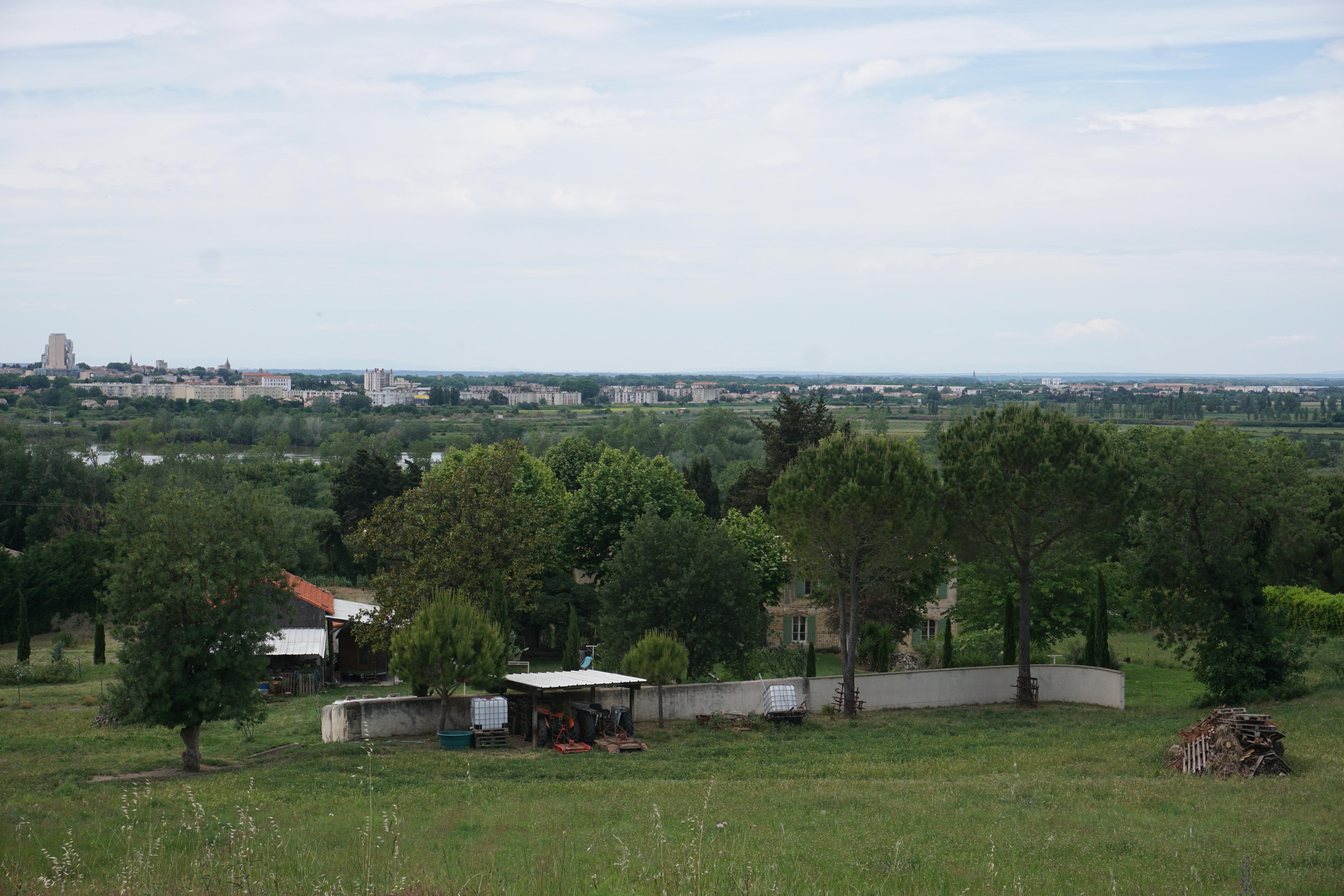 view from the hill behind the farmhouse