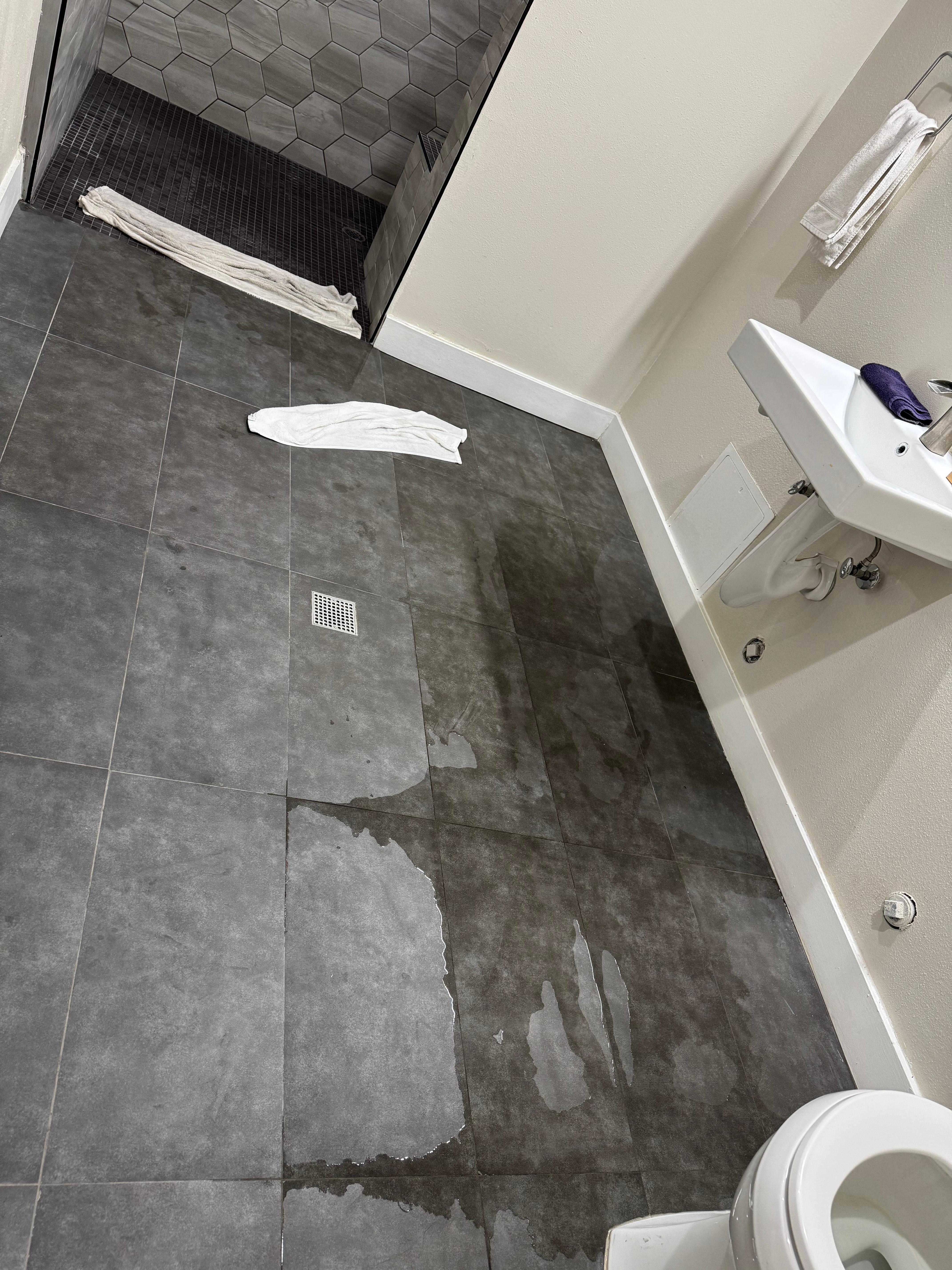 Bathroom flood after turning the shower on for less than a minute