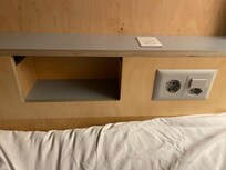 Nook where air comes out, plugs and light switch