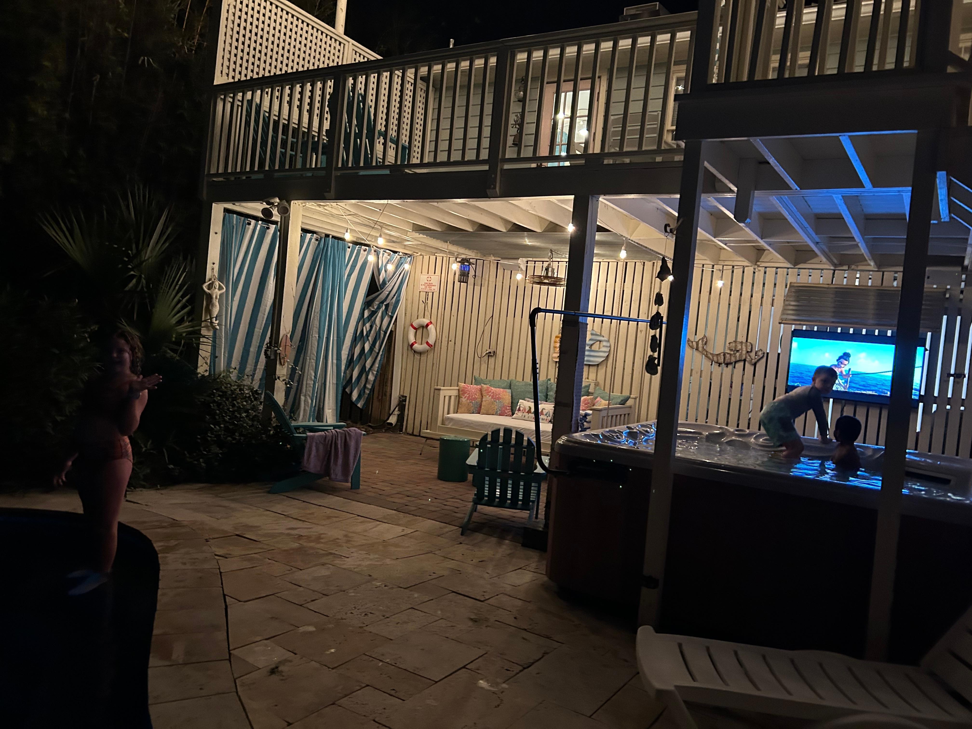 First night movie in the hot tub