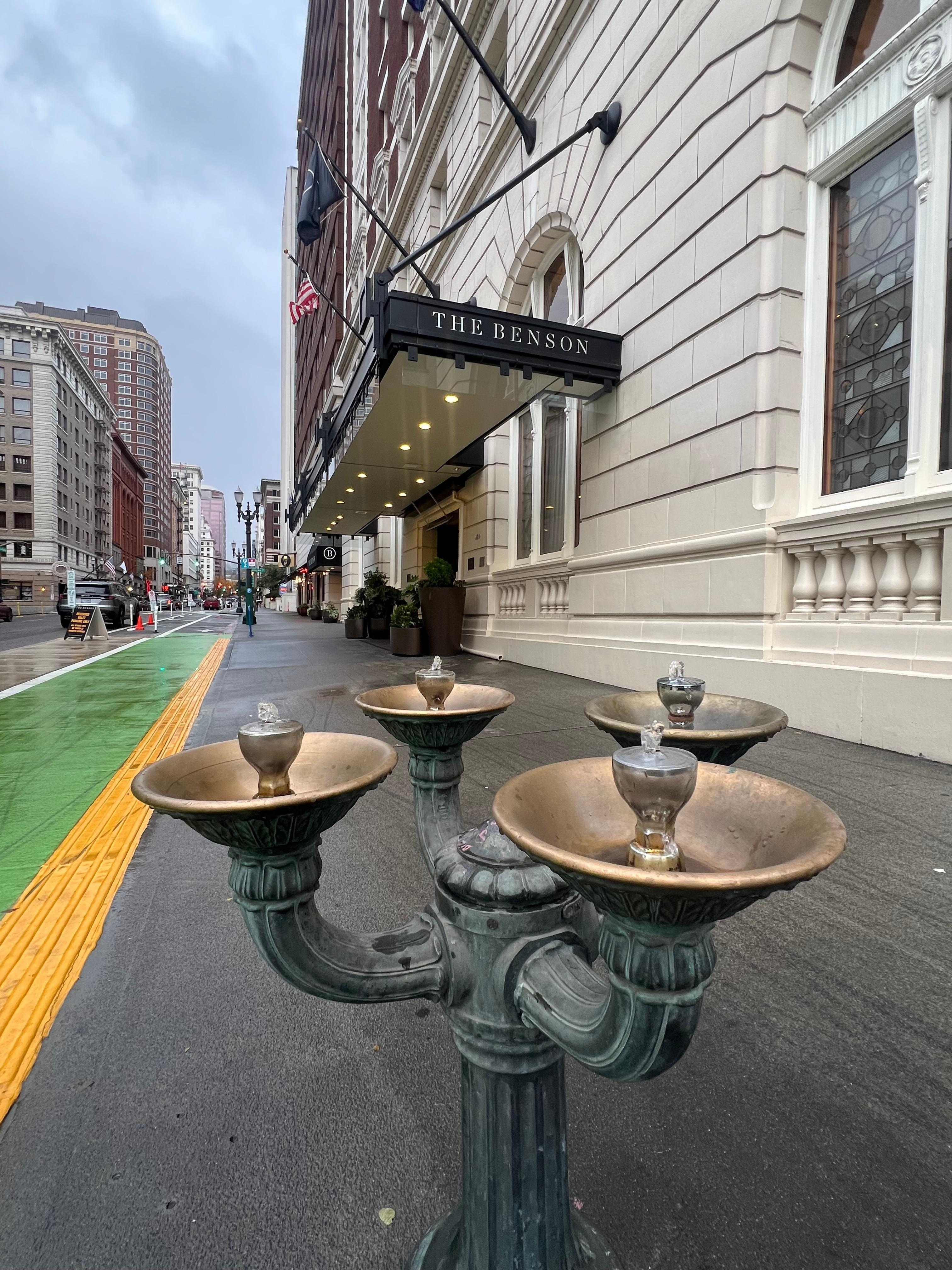 A Benson Bubbler in front of the hotel!