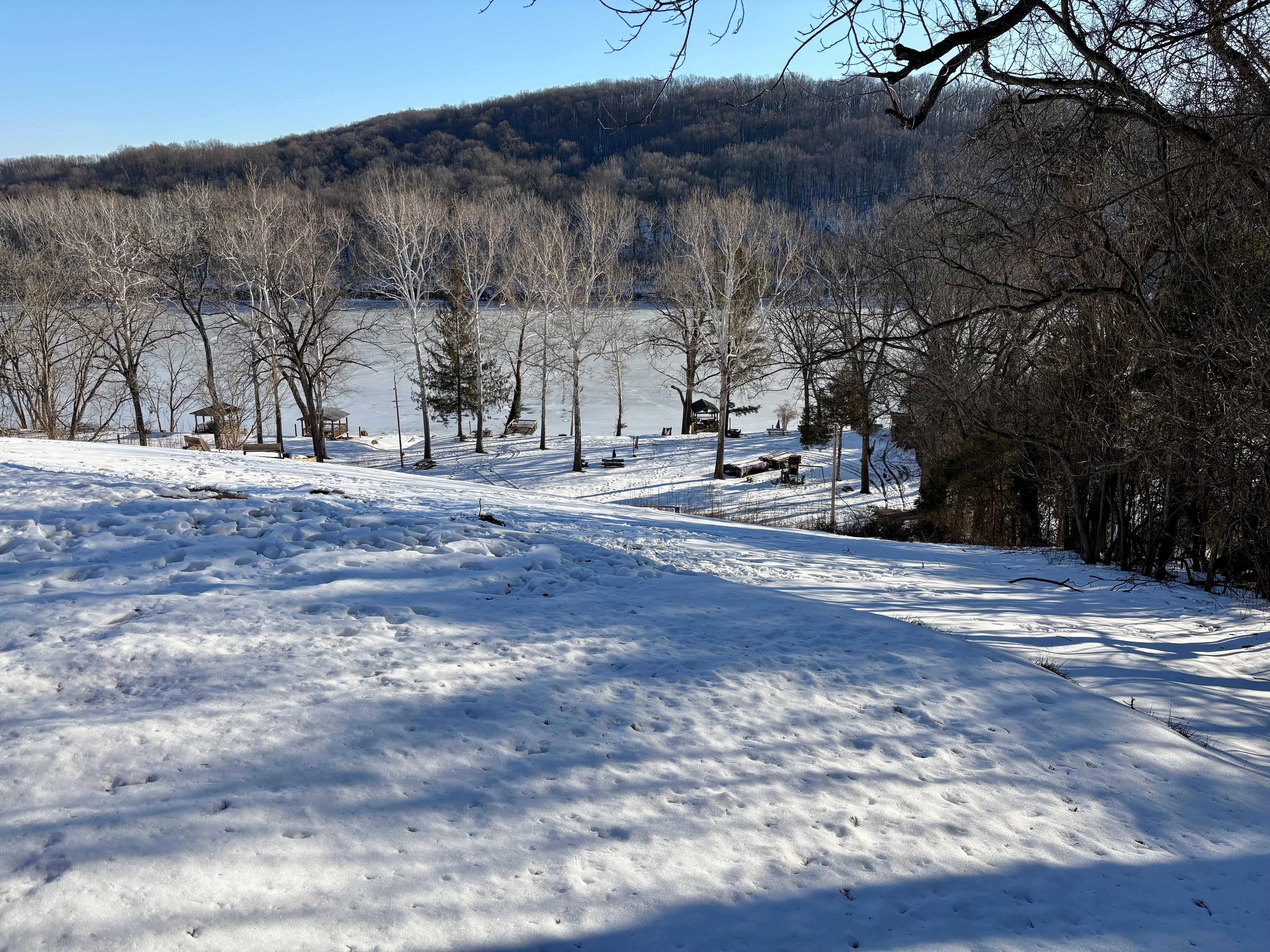 Views of a frozen  Potomac River backyard --
the neighborhood
was so peaceful and the scenery was gorgeous!