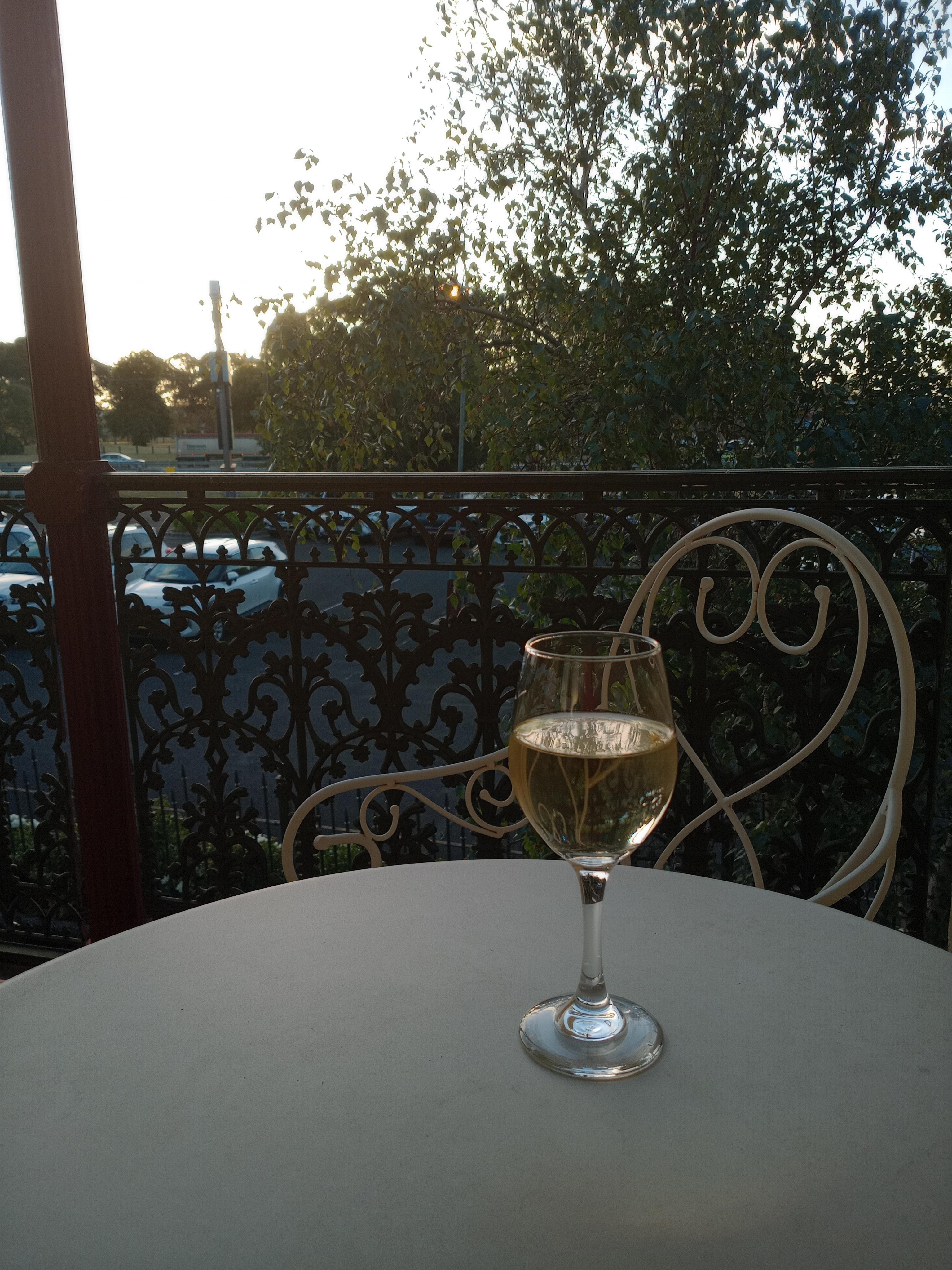 top veranda outside my room. Main Rd is in front. But no noise inside room.