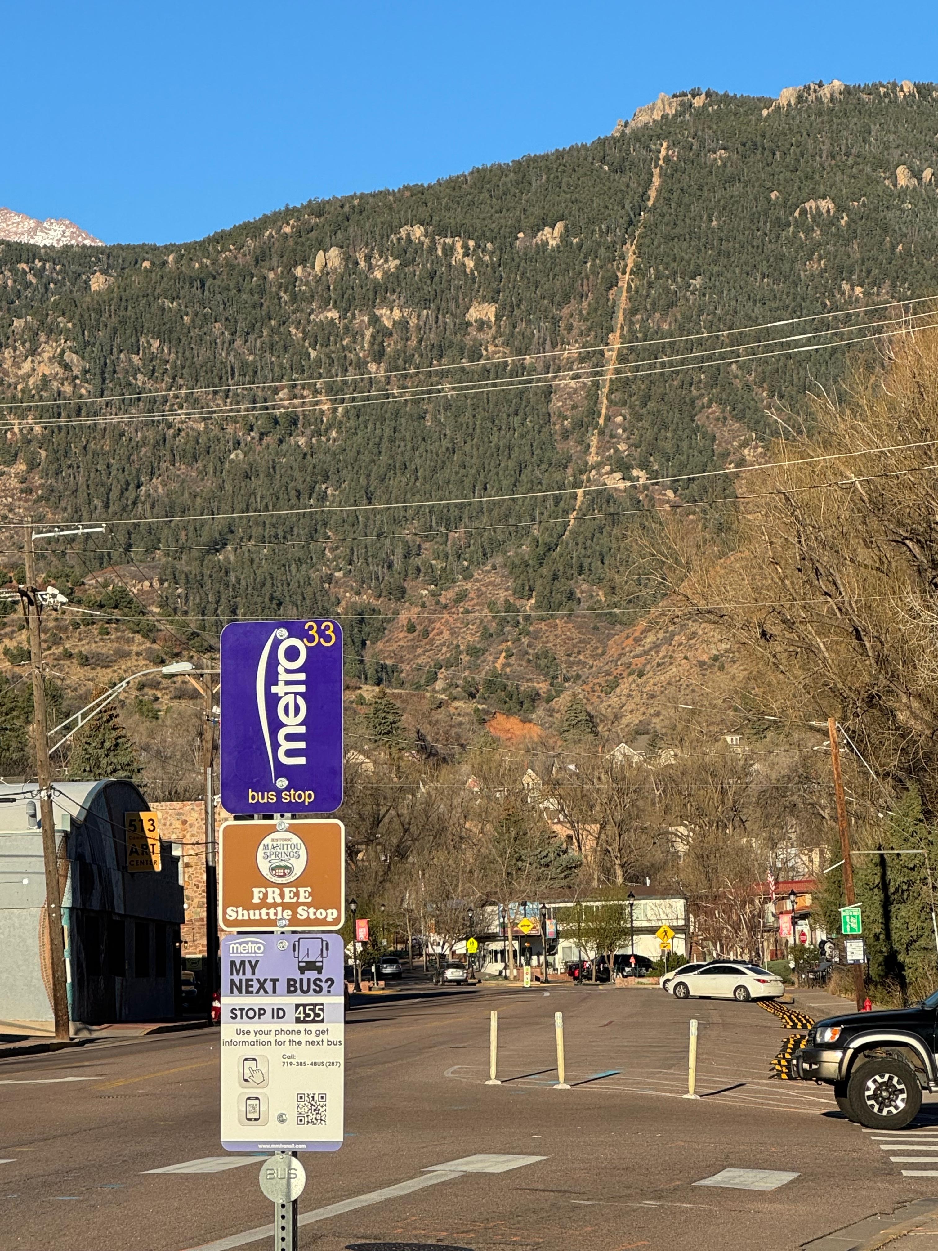 Manitou incline from the bus stop across the street!