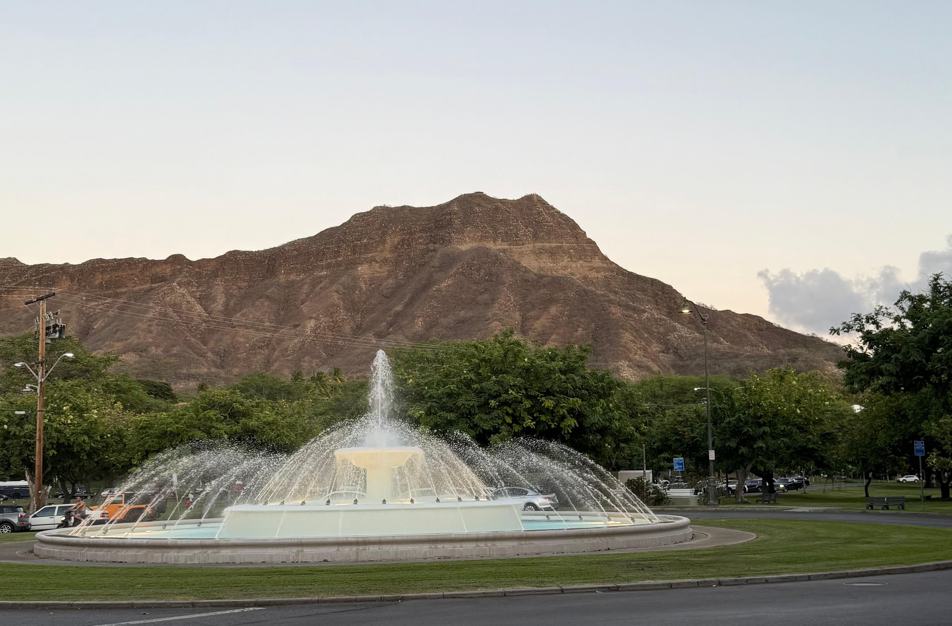 Fountain across the street. 