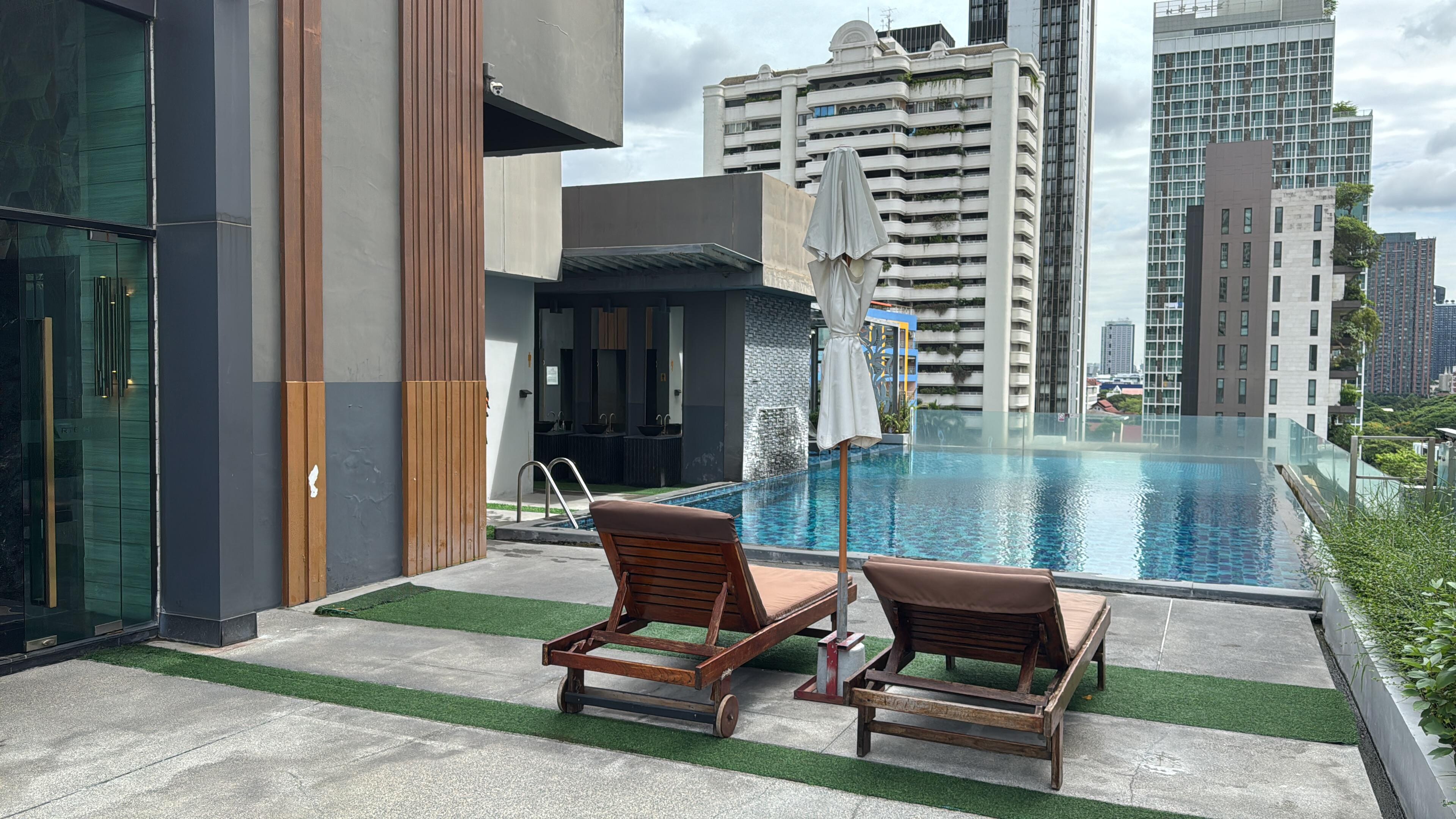 Swimming pool with a view. 