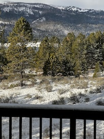 View of mountains and partial view of lake