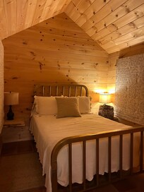 Bedroom has windows on two sides and bed is very comfortable