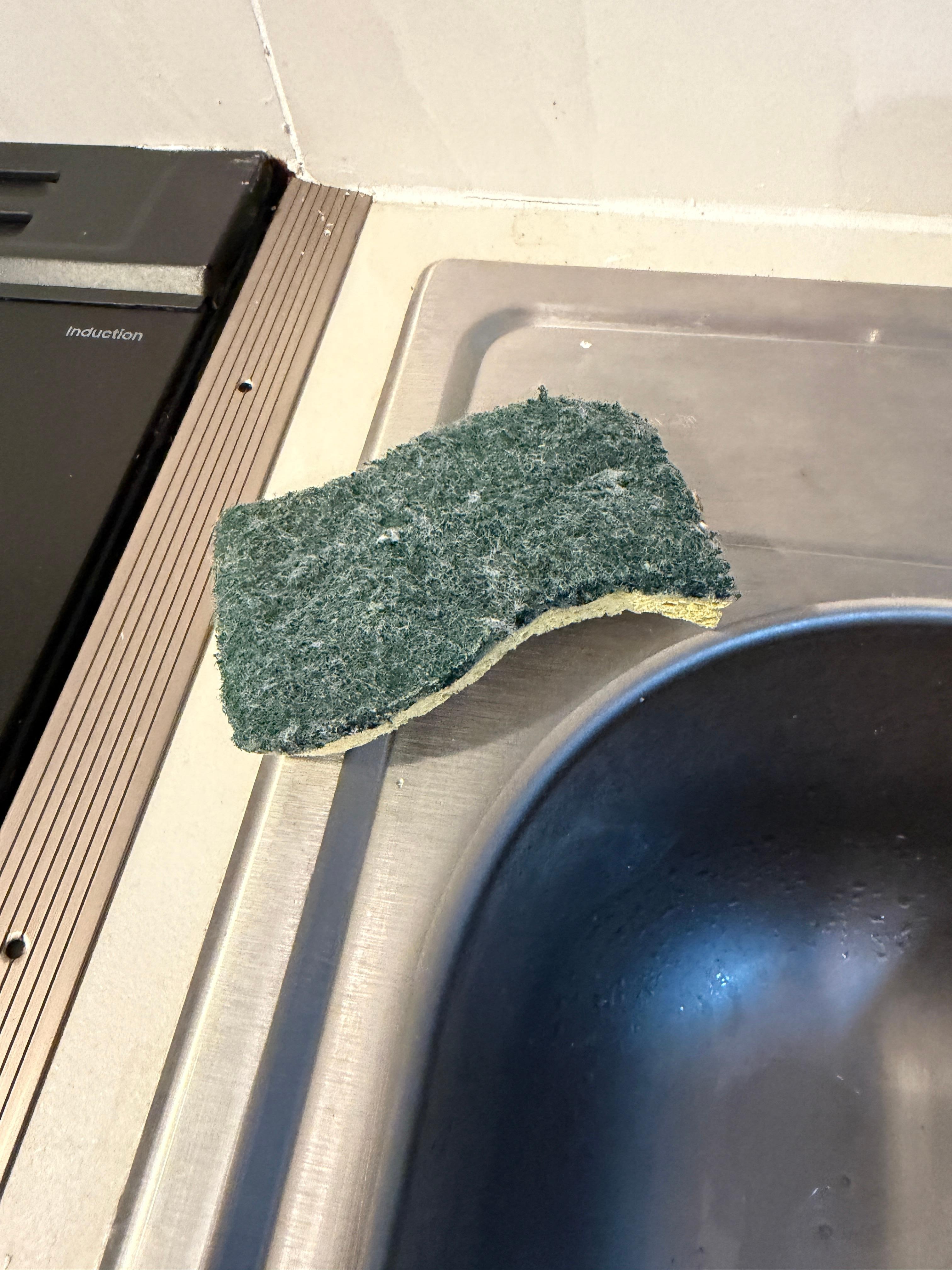 Nasty sponge left here and in bathroom