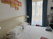 This is the double bed in a triple room