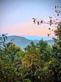 On the back patio at dusk.