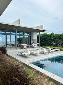 View of pool from primary suite yard area.