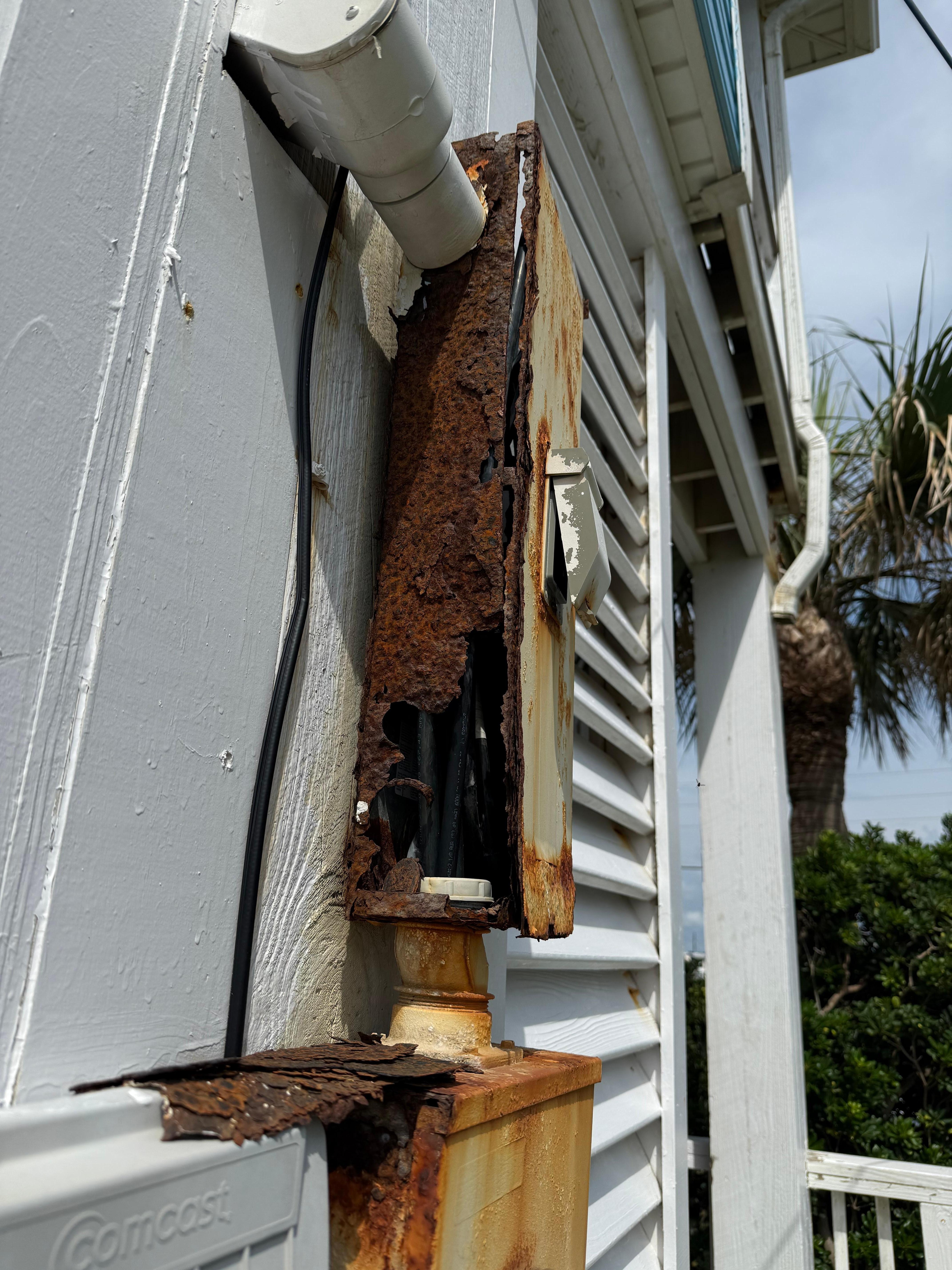 Rusted out electrical box