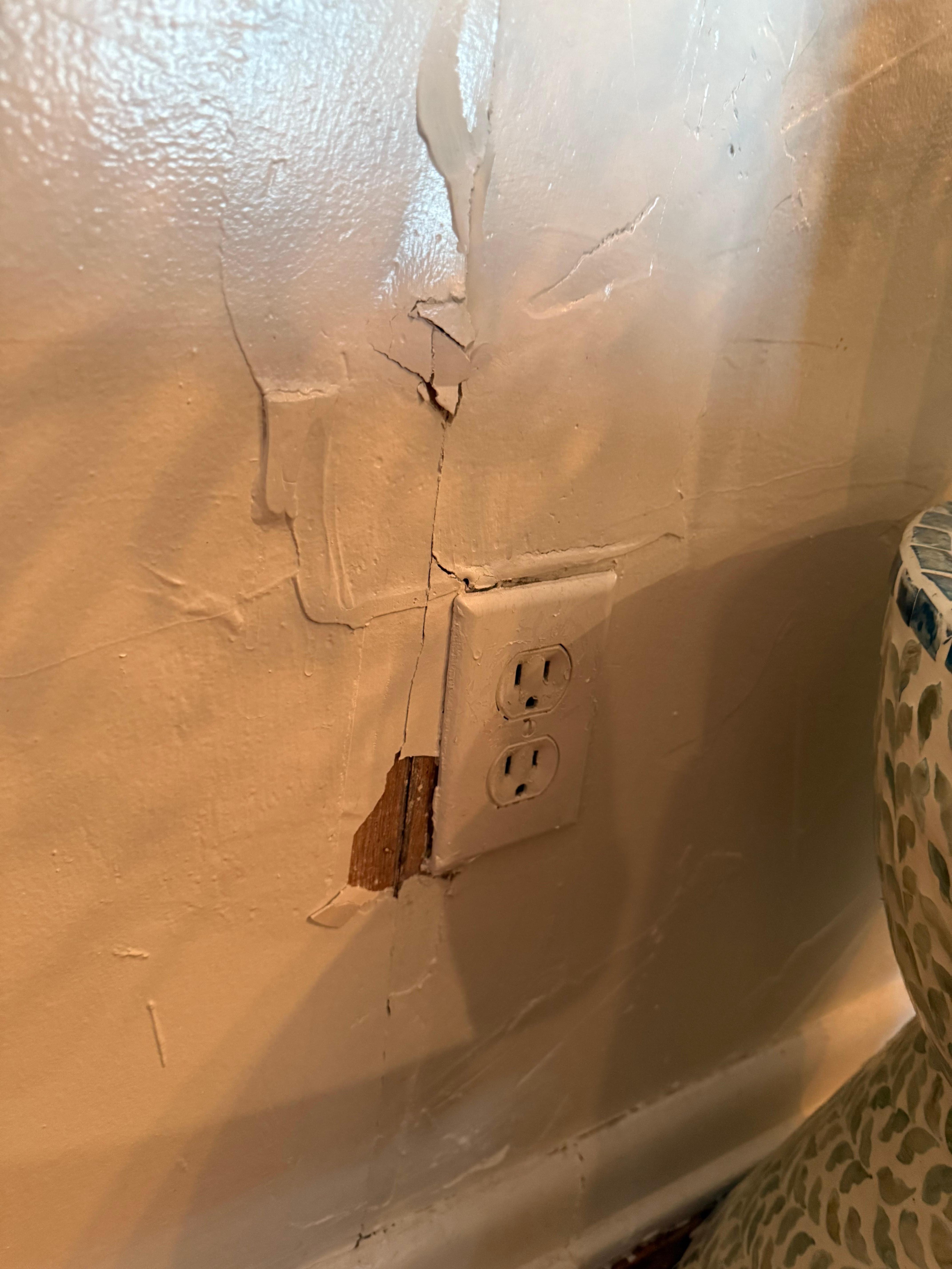 Outlets filled in with spray foam 