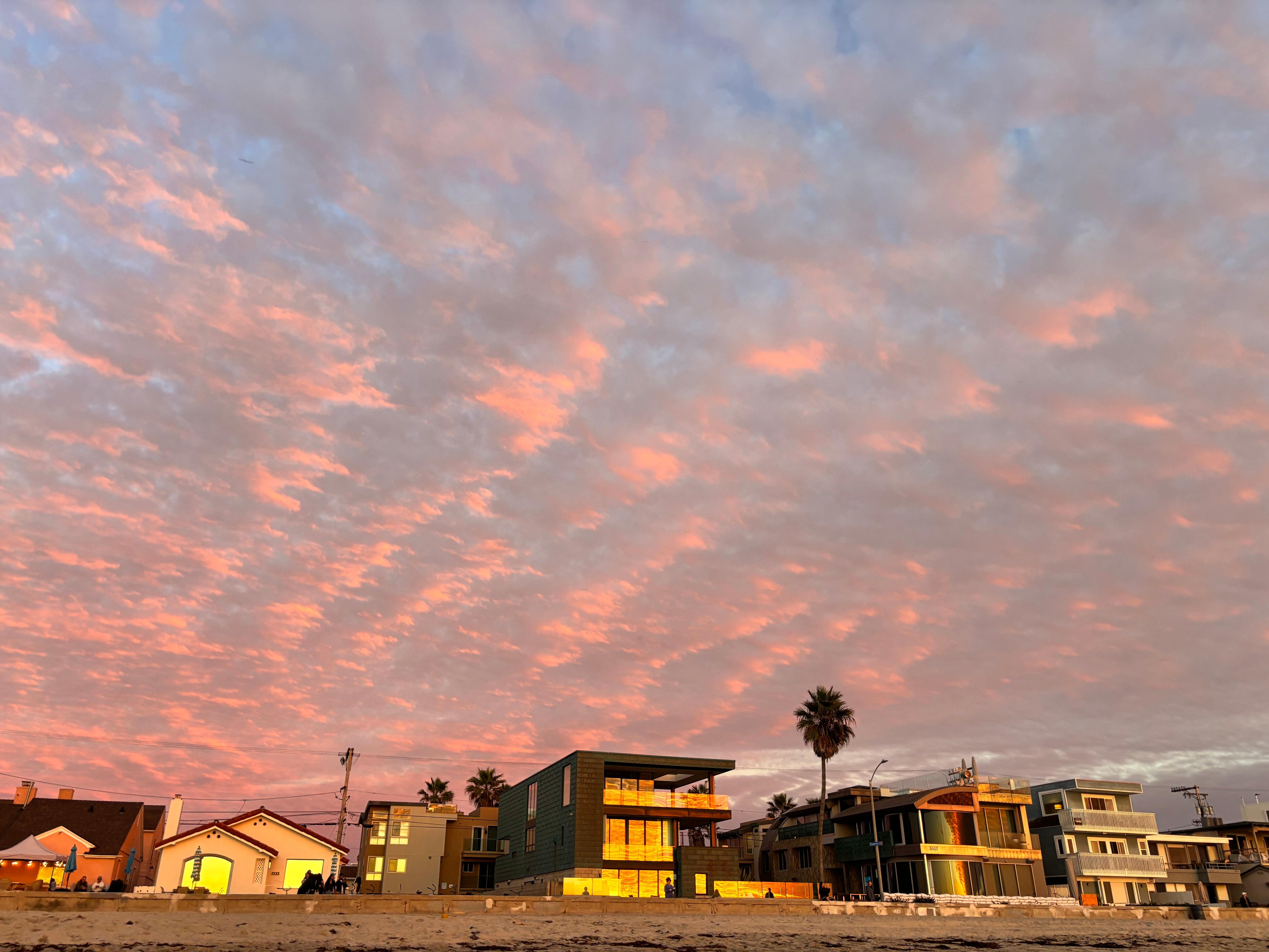 December sunset at Mission Beach - 2 blocks from the house 