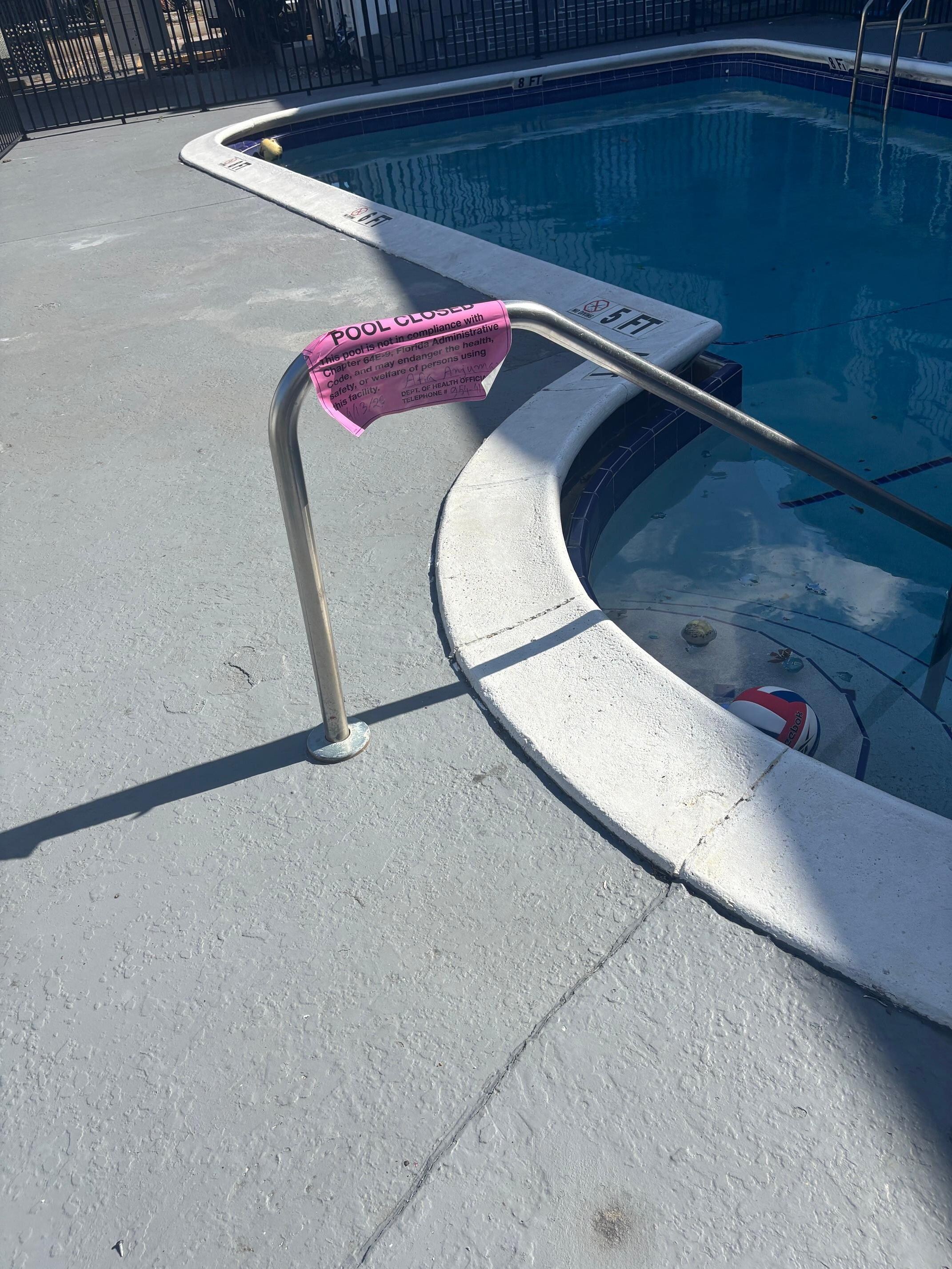 pool closed by health dept