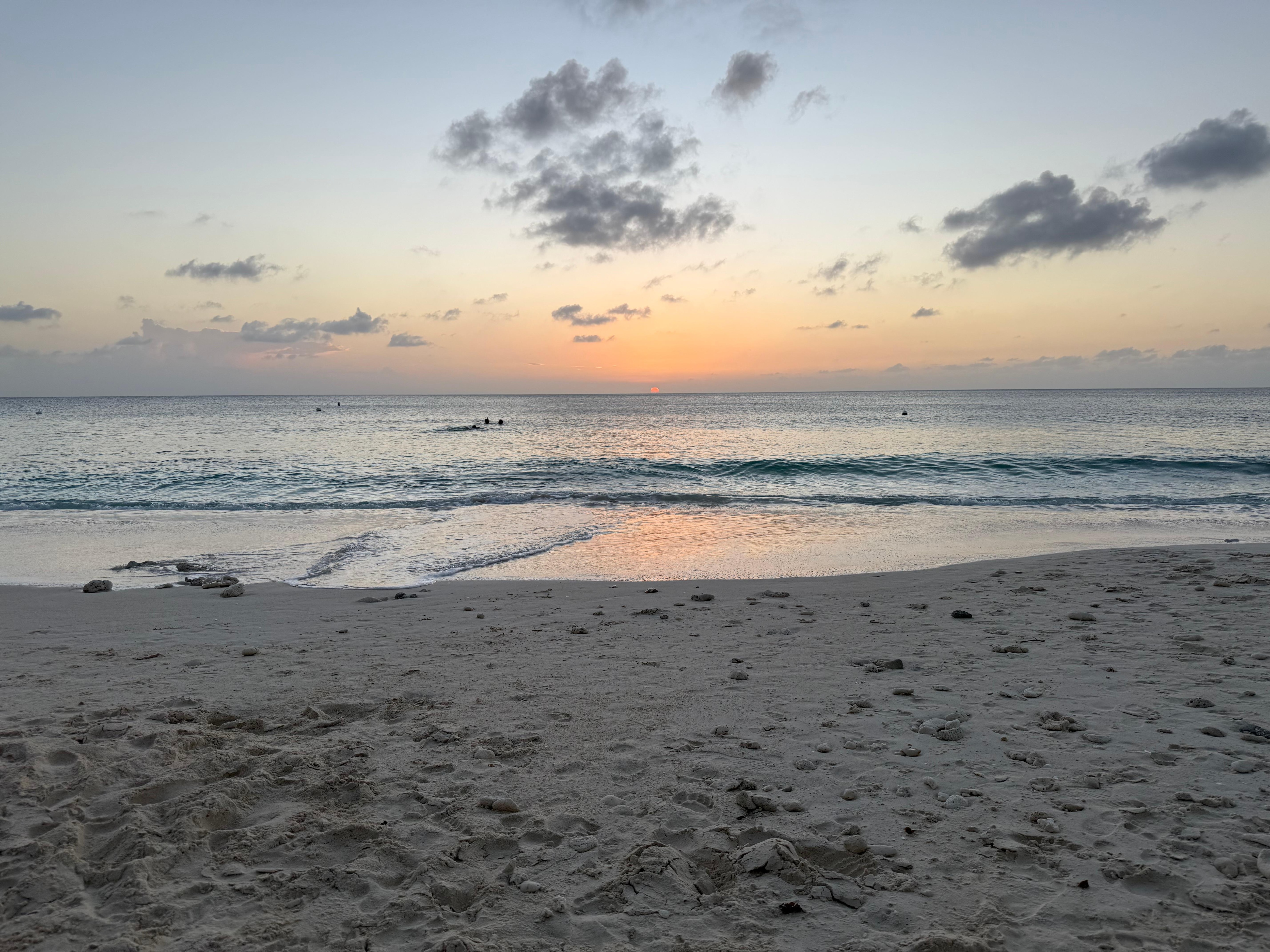 Sunset view from our beach chairs
