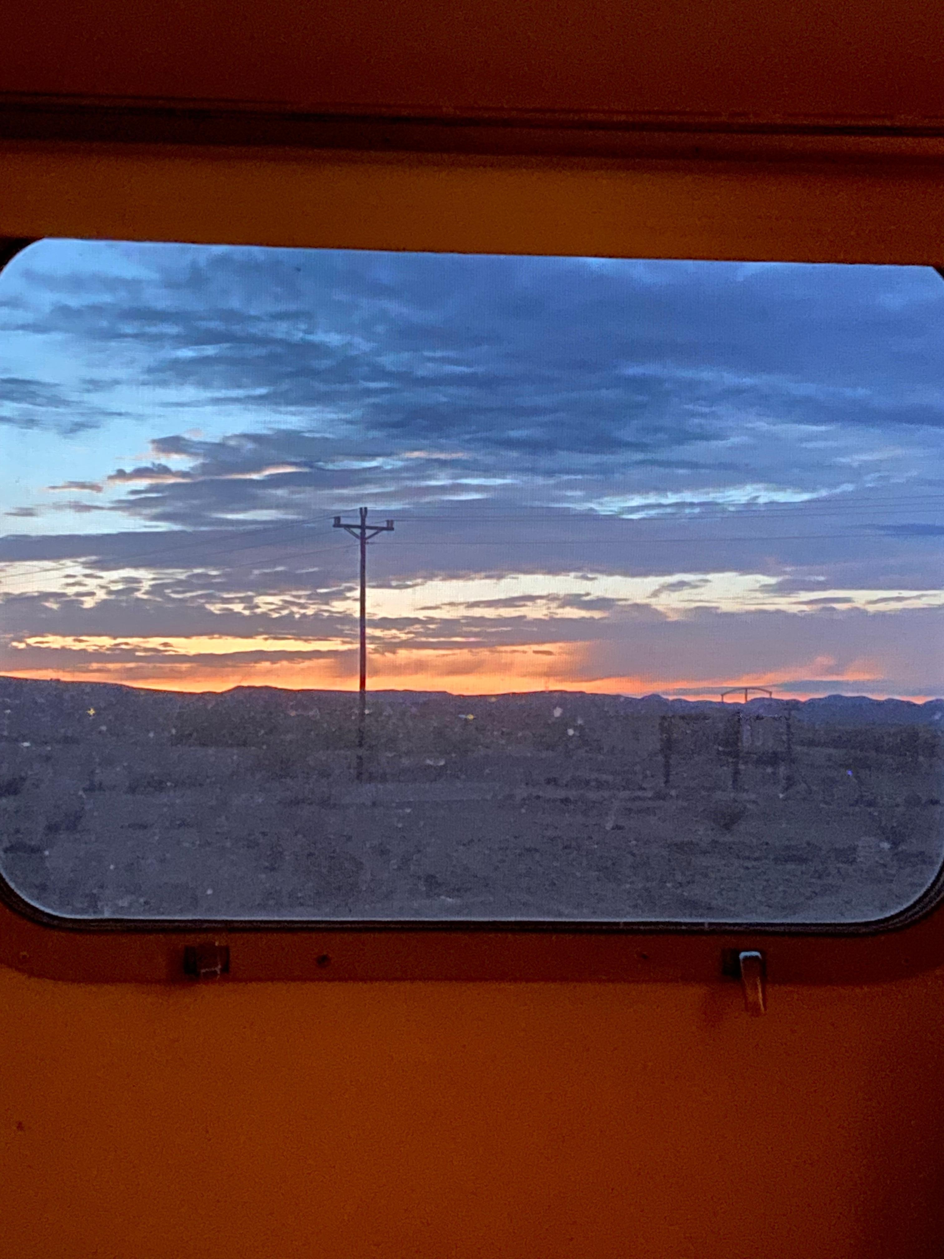 Sunset from bedroom window. 