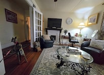 Our dog checking out the living room.