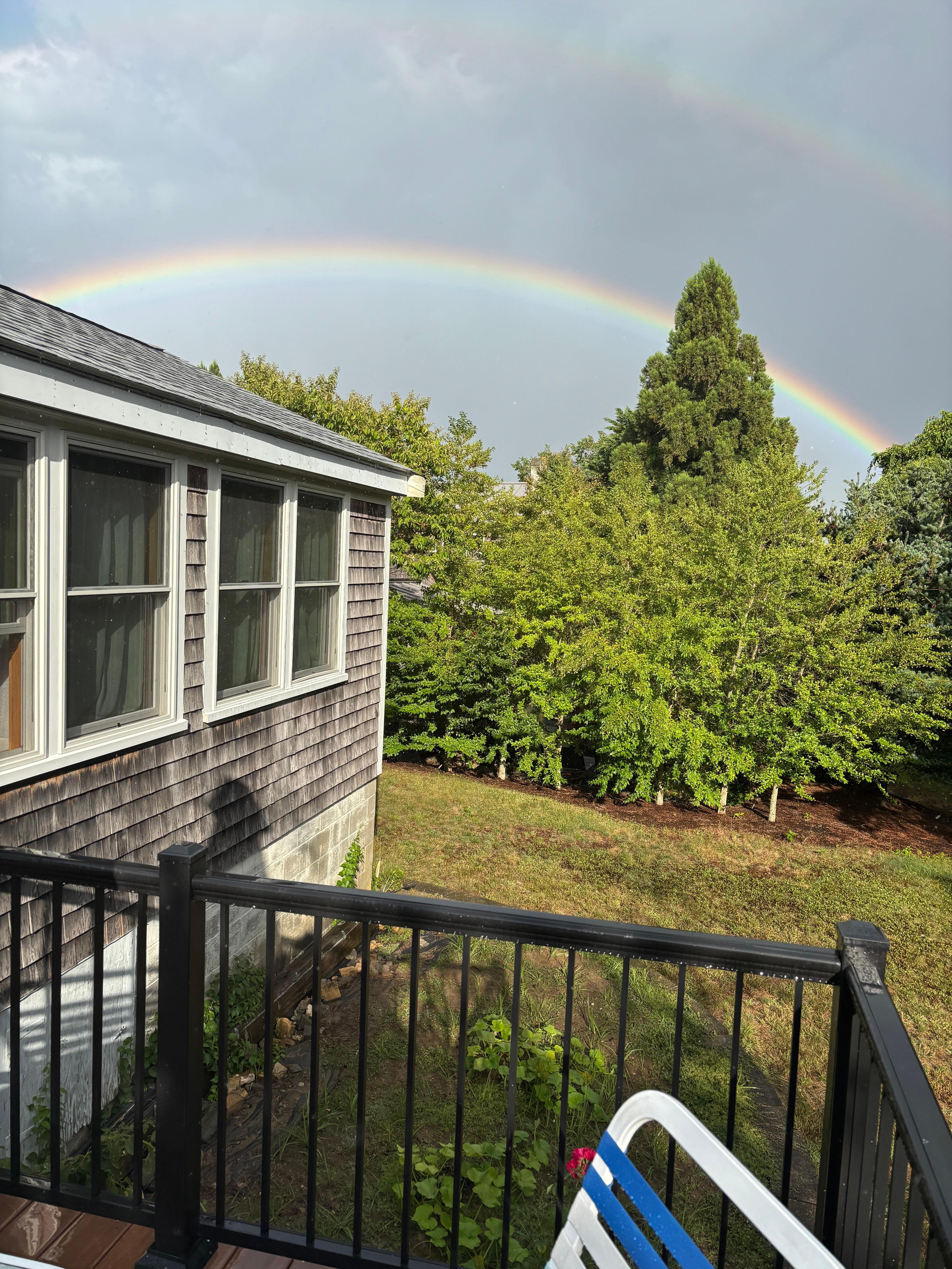 Rainbow after day at the beach.
