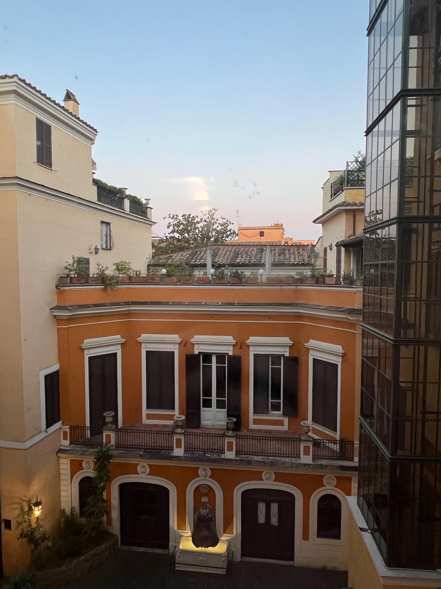 Elevator shown on the right to get your luggage up to your room.