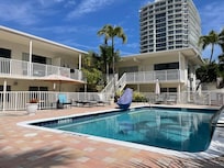 Soledo complex photo from pool deck. This is half of hotel. Other half is a mirror image.