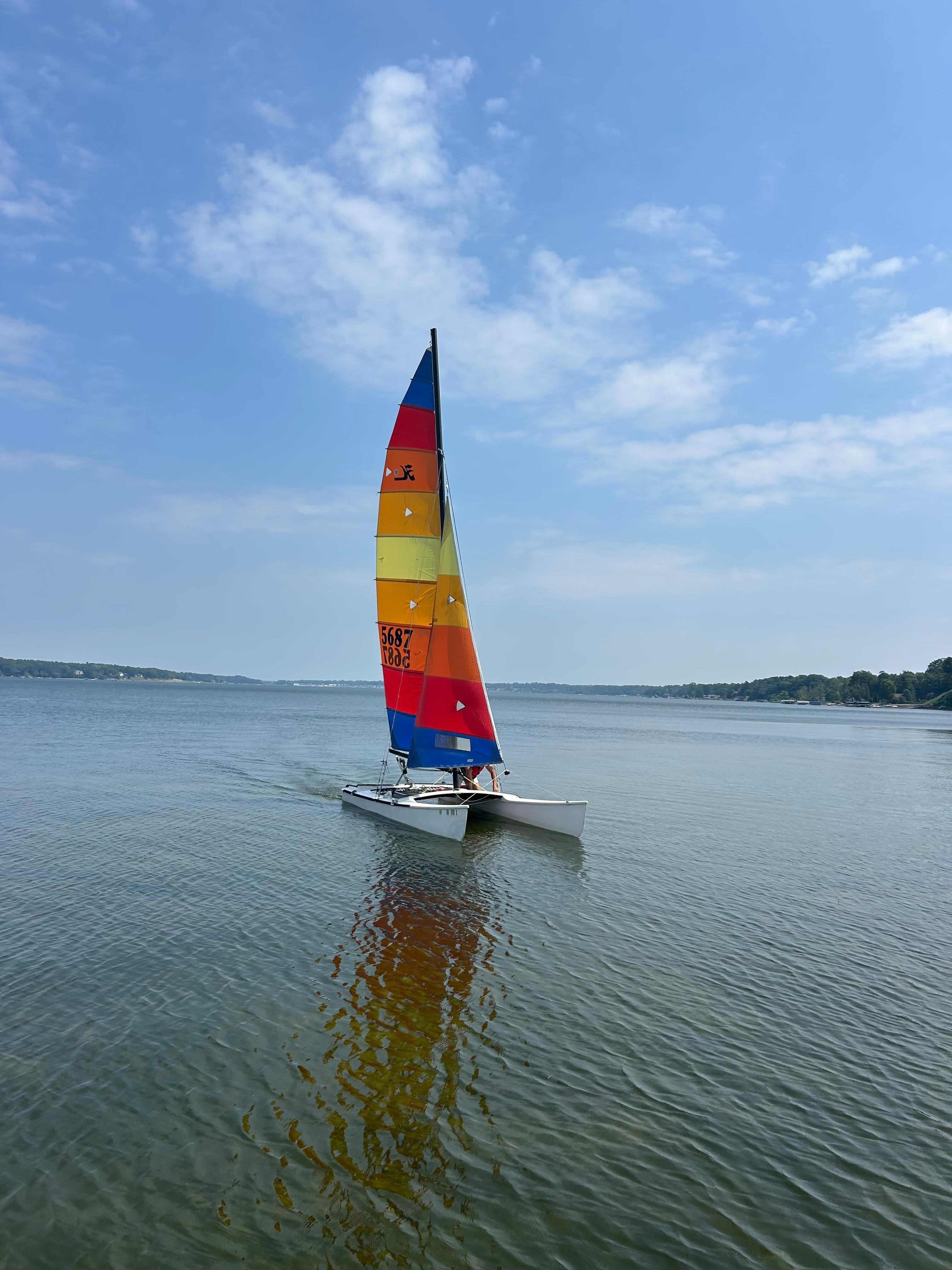 Beautiful lake for sailing our Hobie 18’