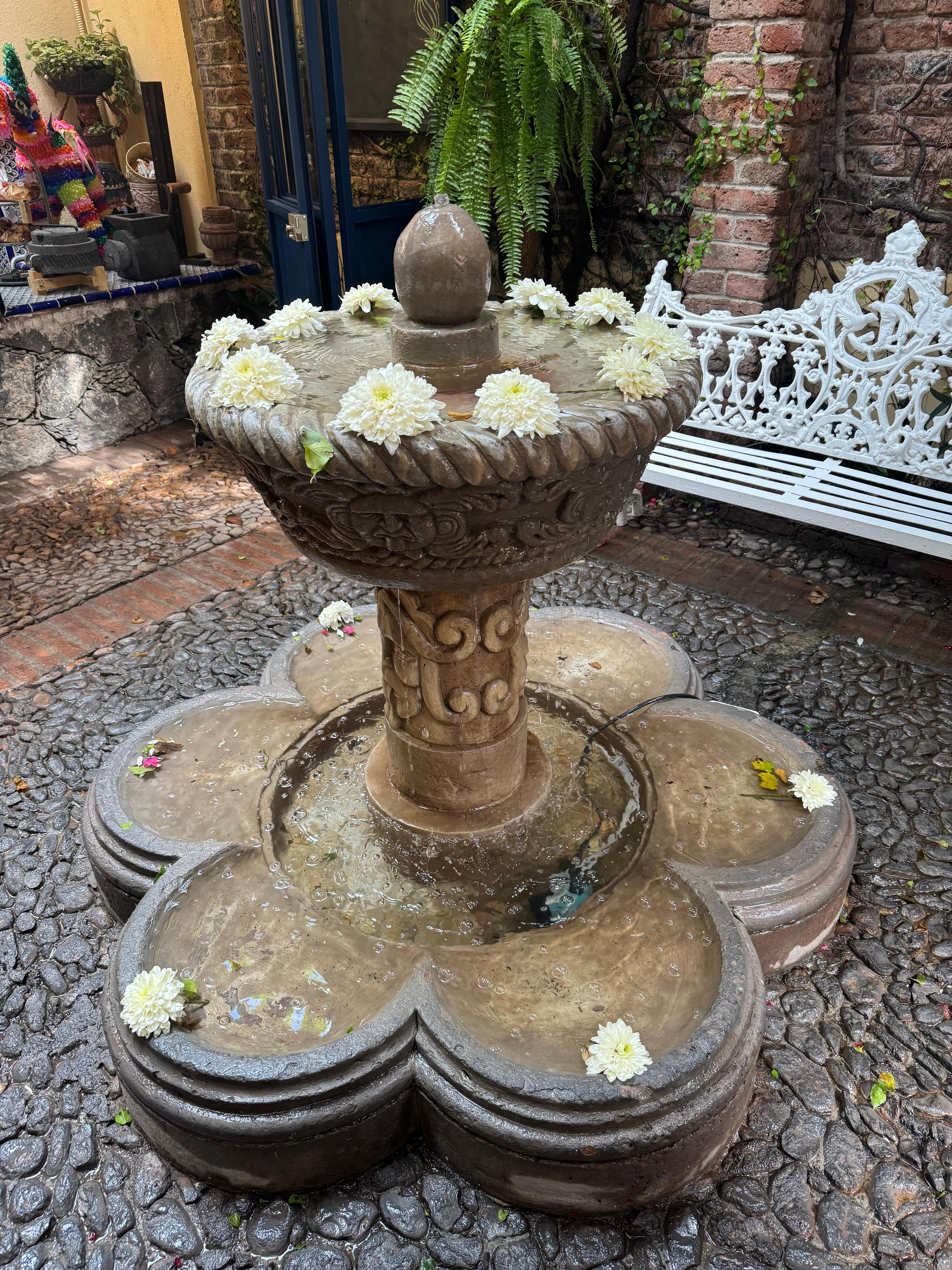 Reception area fountain.