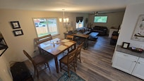 High top table, lots of seating. And there's another family room down stairs!