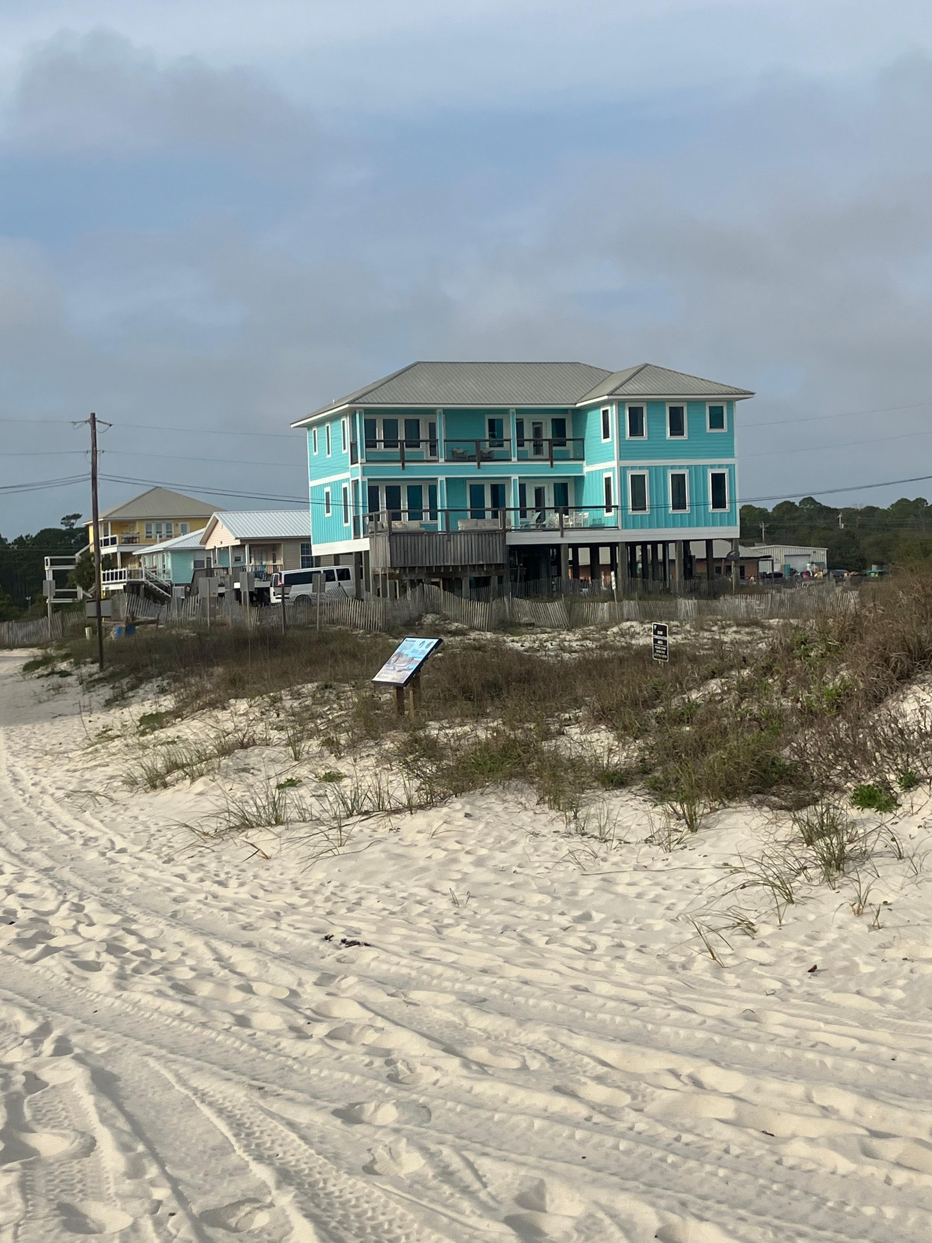 From beach 