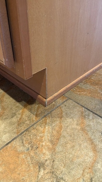 Ants crawling up the cabinet to the kitchen counter