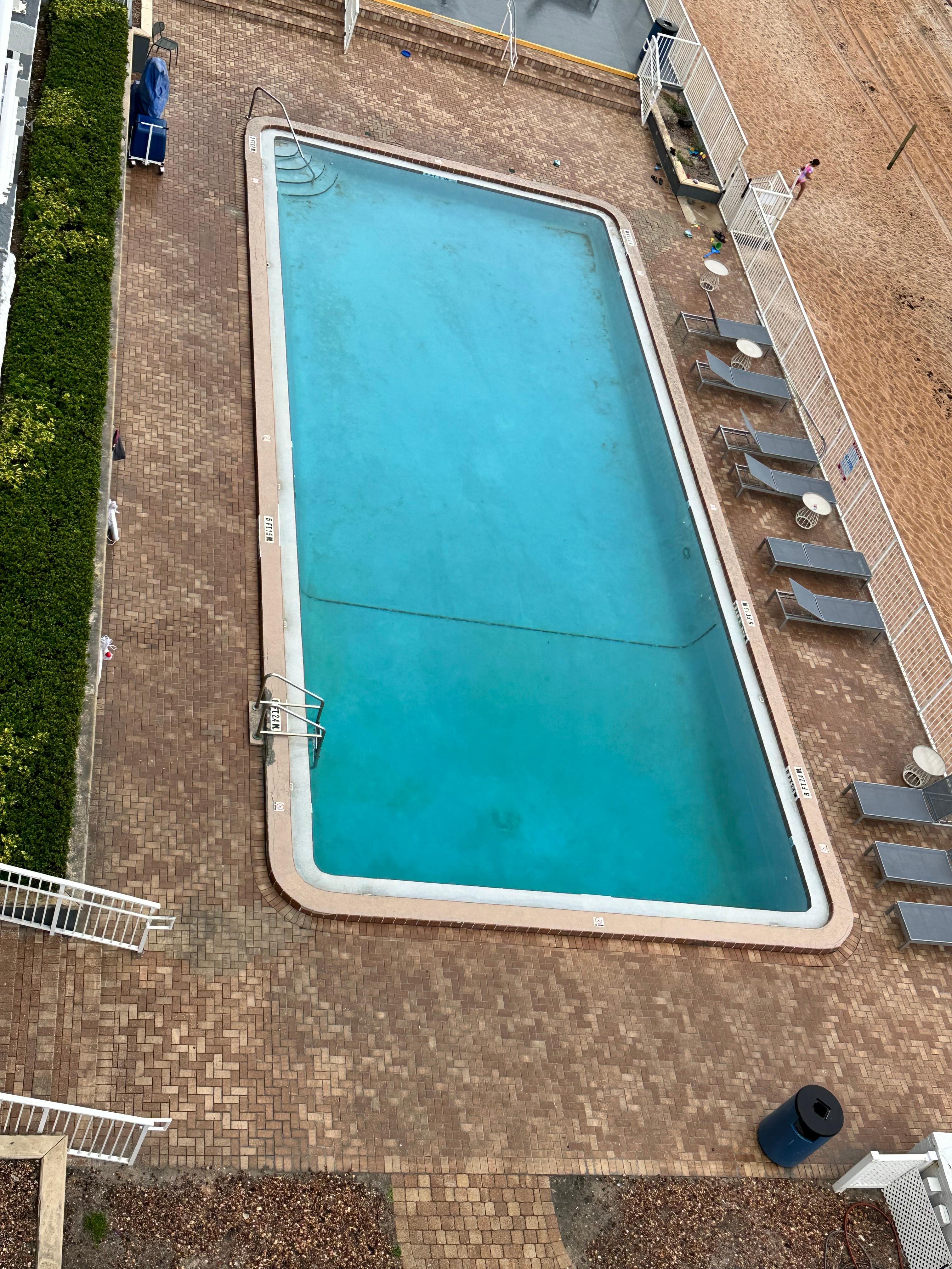 The pictures really don’t do the justice nor the amount of nastiness the pool looked. 