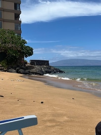 View of the steps to get back up to the place from the beach