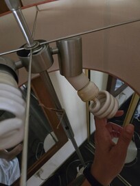 Broken lamp that smoked while on. The ONLY other lamp in the room did not work, and neither did the plugs!